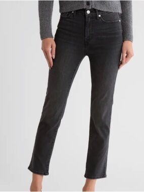 NWOT Frame Denim Le High Straight Leg Jeans — Charcoal Black